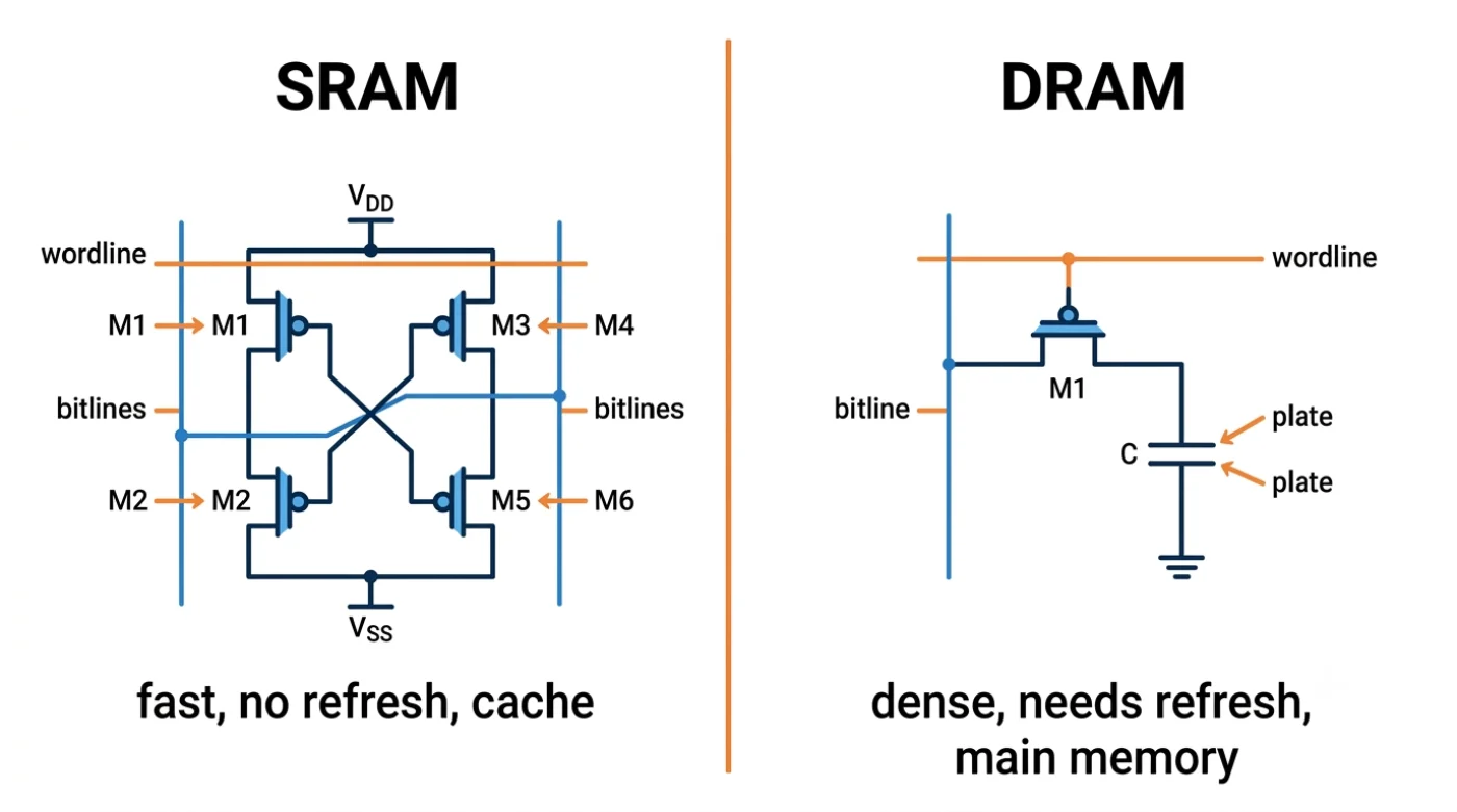 SRAM vs DRAM: Key Differences Explained