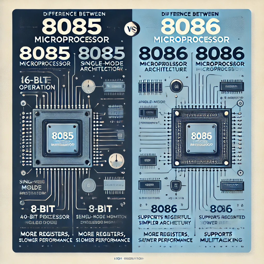 Difference Between 8085 and 8086 Microprocessor