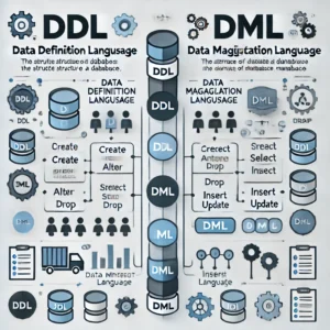 Illustration of DDL vs. DML in database management