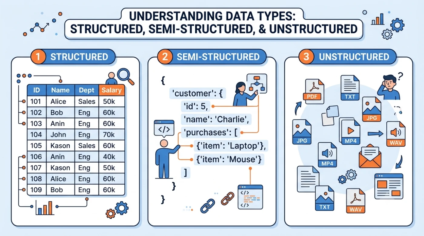Structured Web Structured vs Unstructured vs Semi-Structured Data