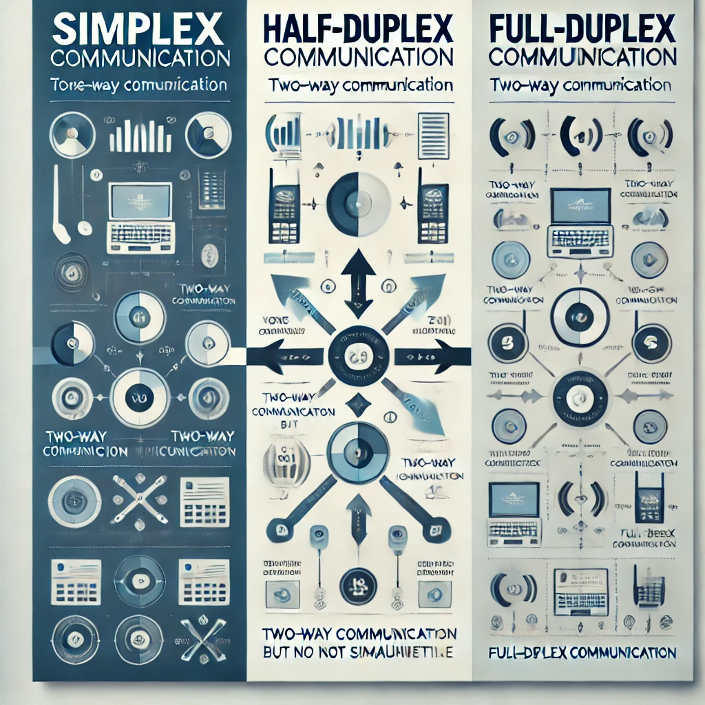 Simplex vs Half-Duplex vs Full-Duplex Communication