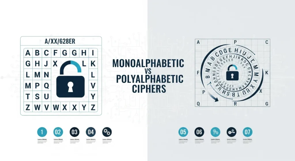 7 Key Differences: Monoalphabetic vs Polyalphabetic Ciphers