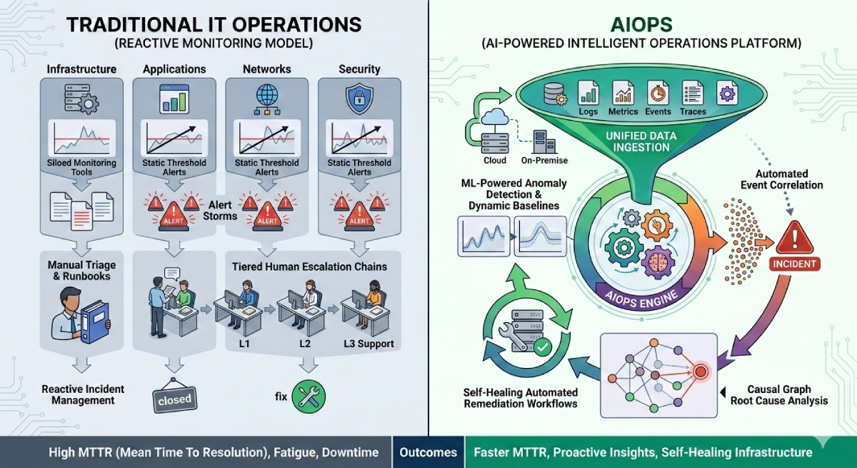 AIOps vs Traditional IT Operations: Full Comparison 2026